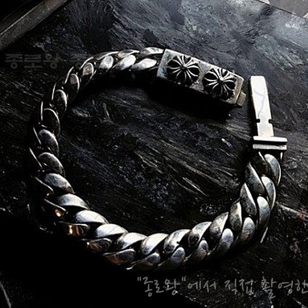 Chrome Hearts 크롬하츠 베이비 2크로스 클래식 체인 클립 팔찌